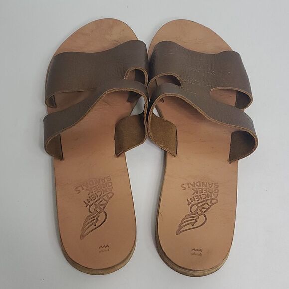 Ancient Greek Sandals Apteros Metallic Bronze Flat Sandals Women's Size 42 - Picture 4 of 10
